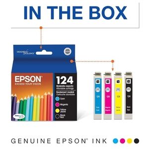 Epson 124 Ink Set Cyan, Magenta, Yellow, Black & 2 more 125 Inks Black & Yellow